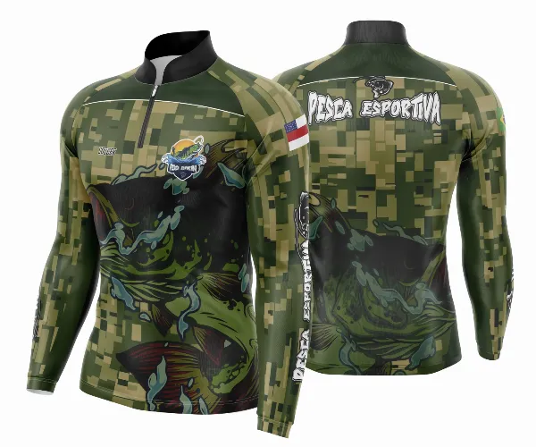 Arte Template Camisa De Pesca Esportiva Modelo 41