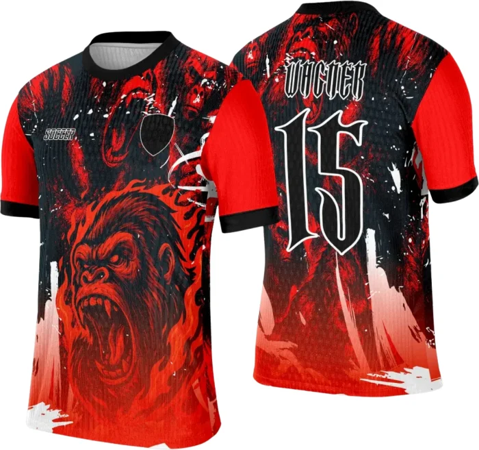 Arte Template Camisa Interclasse Gorila Vermelho - 0045
