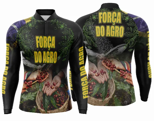 Arte Vetor Camisa Agro Manga Longa Mod 01 Café