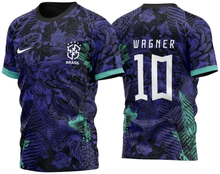 Arte Vetor Camisa de Interclasse Brasil Floral 2023