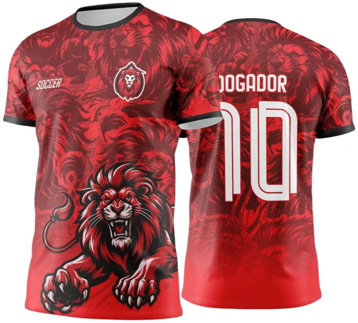 Arte Vetor Camisa de Interclasse Leão Vermelho -  Jogos Internos 2024 - 2025