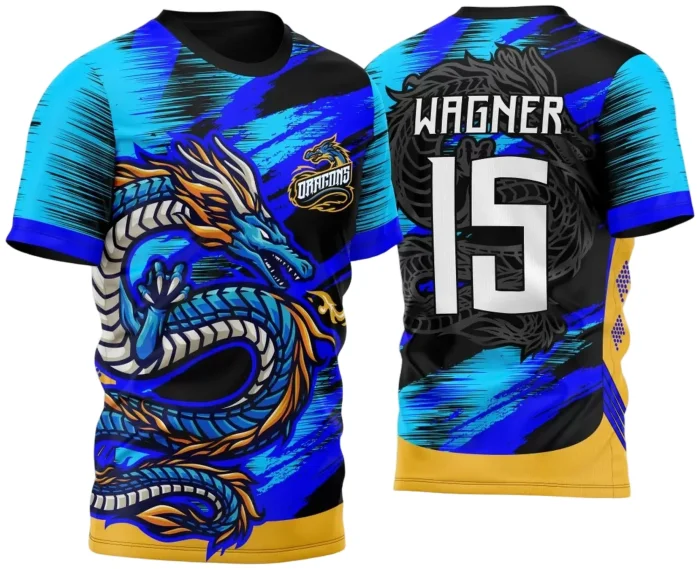 Arte Vetor Camisa: Desperte o Dragão da Sua Atlética! Preta