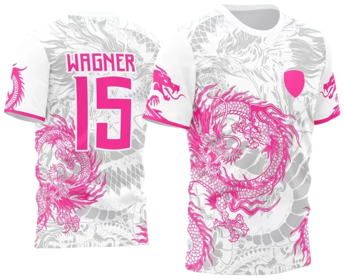 Arte Vetor Camisa Dragão Banca com Rosa 2024