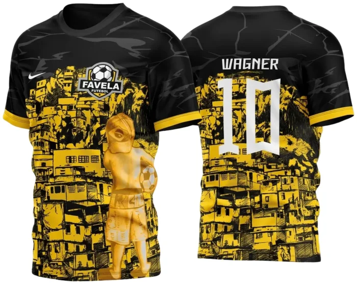 Arte Vetor Camisa Favela Menino com Bola