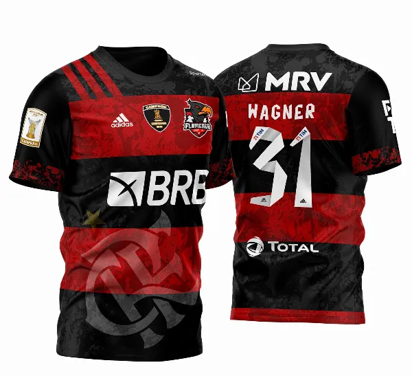 Arte Vetor Camisa Flamengo 2023 Personalizada Grunge