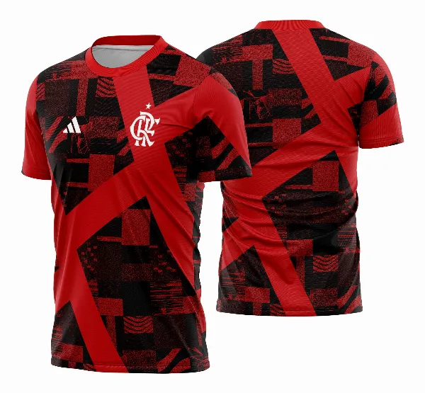 Arte Vetor Camisa Flamengo Pré-Jogo 2023-24 100% em vetor