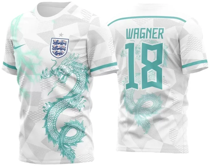 Arte Vetor Camisa Inglaterra Dragão Verde 2023