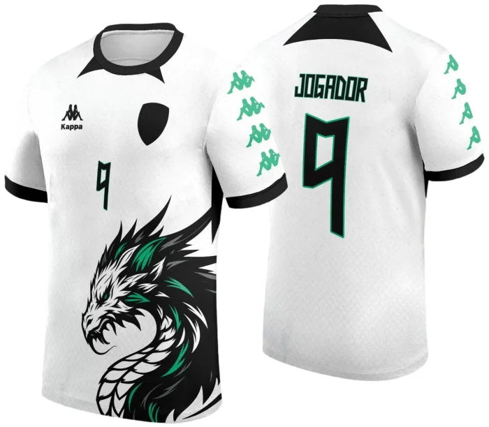 Arte Vetor Camisa InterClasse 2024 Dragão Branco com Verde