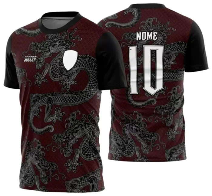 Arte Vetor Camisa InterClasse 2024 Modelo 39 Dragões Vermelho