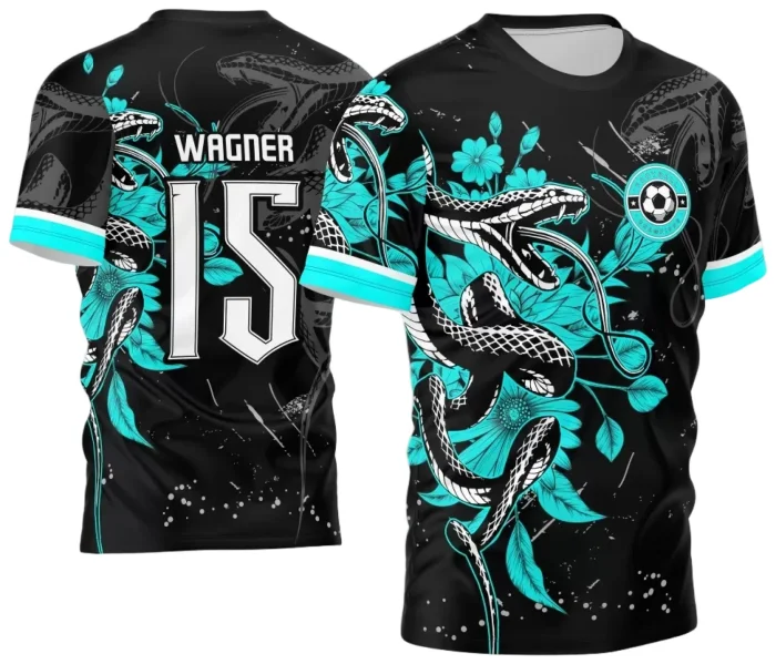 Arte Vetor Camisa Interclasse Cobra Serpente Floral 2024 