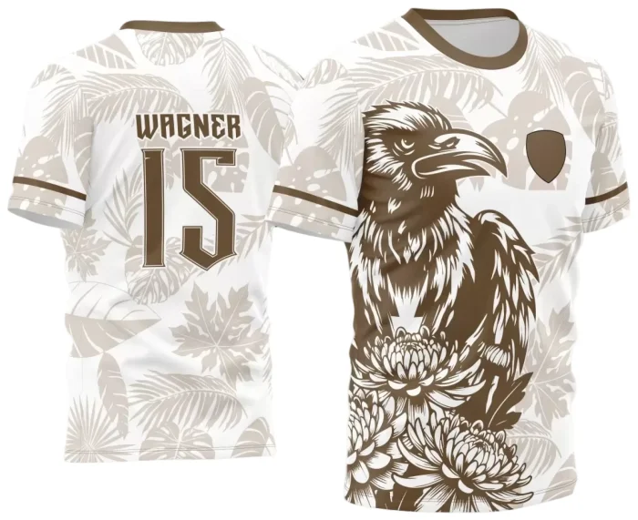 Arte Vetor Camisa Interclasse Corvo com Flores 2024