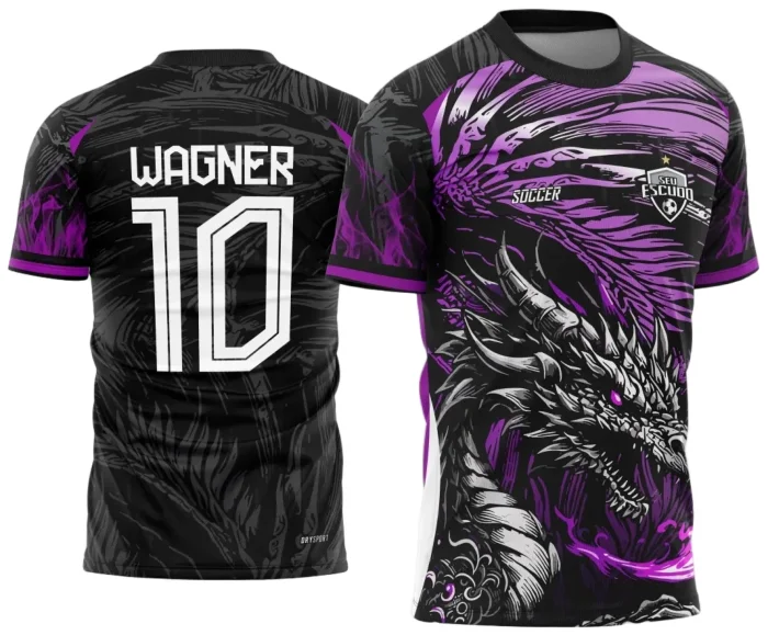 Arte Vetor Camisa Interclasse Dragão Roxo