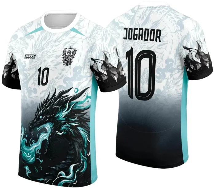 Arte Vetor Camisa INTERCLASSE Dragão Turquesa 2024 - 2025