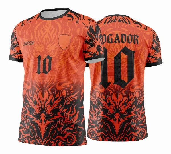  Arte Vetor Camisa Interclasse FÊNIX Chamas Preto com Laranja - Jogos Internos 2024 - 2025