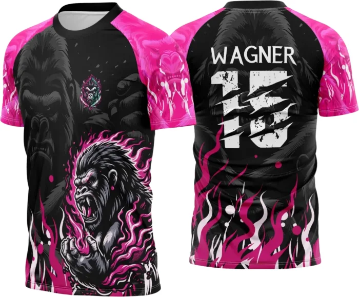 Arte Vetor Camisa Interclasse Gorila Rosa 2025