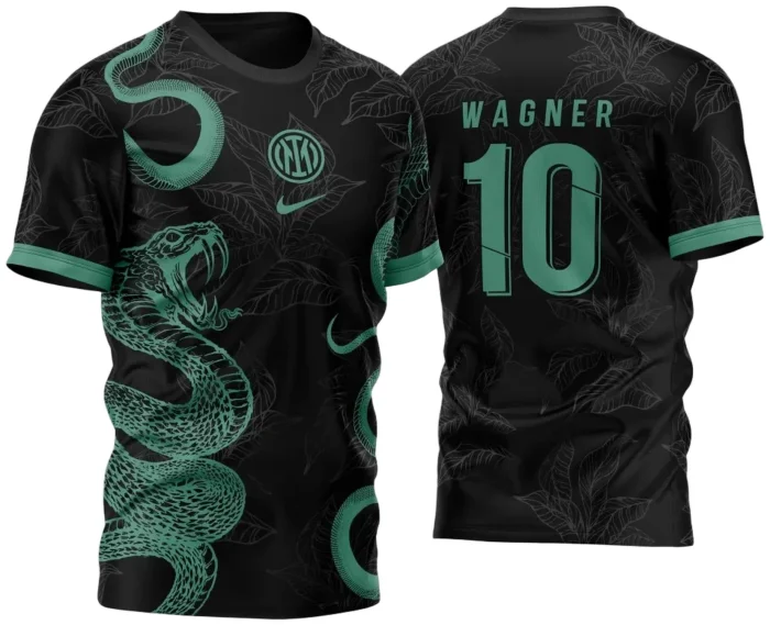 Arte Vetor Camisa InterClasse Inter Milan Serpentes Dupla 2023 Verde