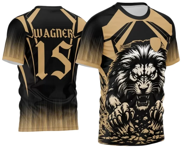 Arte Vetor Camisa Interclasse Leão 2024 Dourado