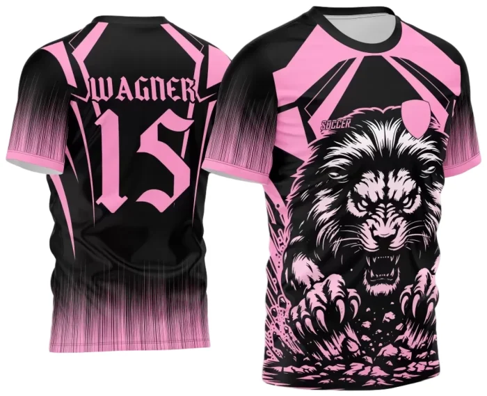 Arte Vetor Camisa Interclasse Leão 2024 Rosa