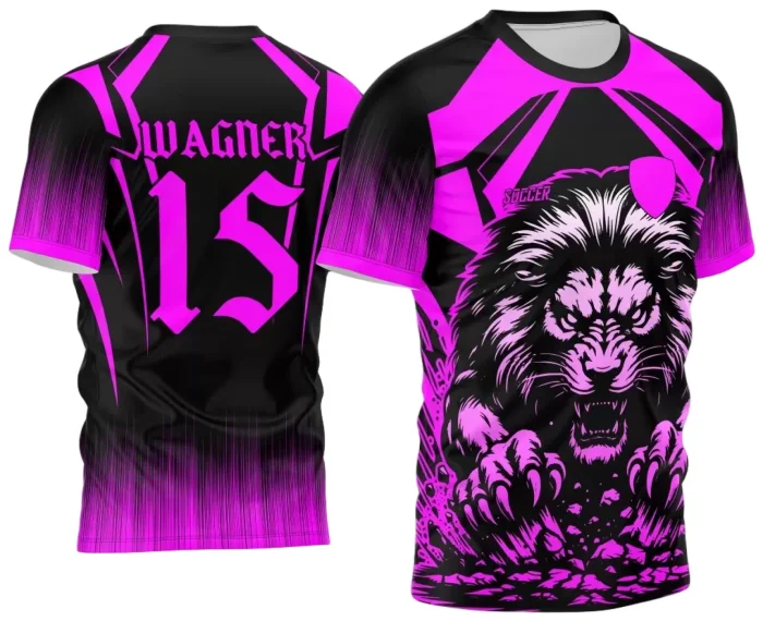 Arte Vetor Camisa Interclasse Leão 2024 Rosa Forte