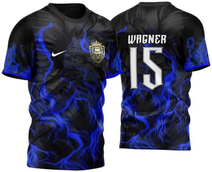 Arte Vetor Camisa InterClasse Leão Fogo Azul 2023