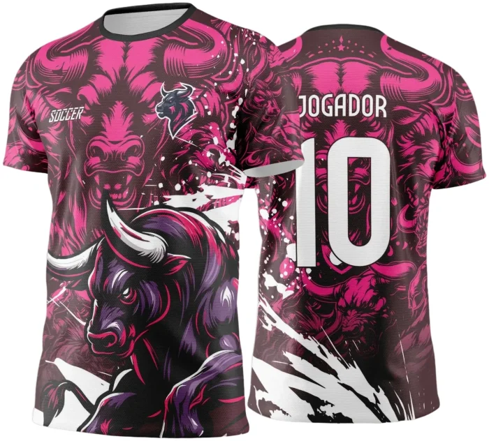  Arte Vetor Camisa Interclasse Touro Rosa - Jogos Internos 2024 - 2025