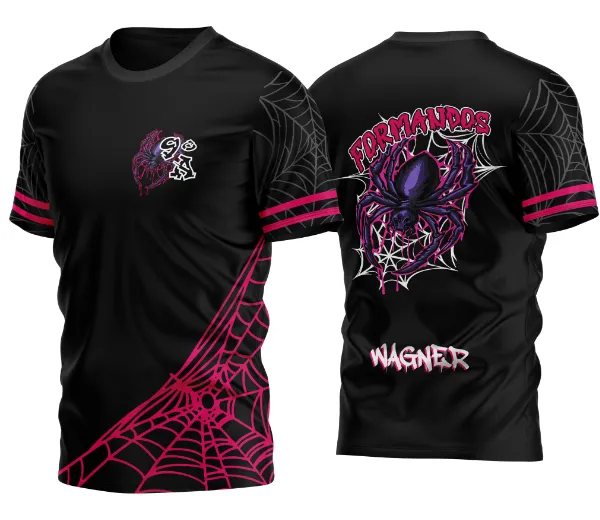 Arte Vetor Camisa Nono Ano Aranha Venenossa 2026 Rosa Neon