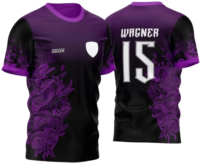 Arte Vetor Camisa Para InterClasse Cobra Floral Preto e Rosa