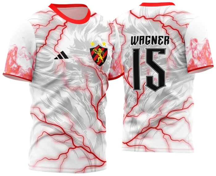 Arte Vetor Camisa Para InterClasse Leão Branca com Raios 2023