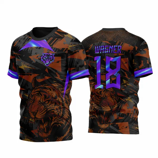 Arte Vetor Camisa para InterClasse Tirgre Camuflagem Preto e Laranja Olagrafica