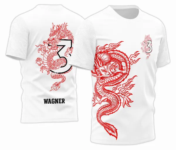 Arte Vetor Camisa Terceirão Dragão Dragões Vermelho - Silk - Sublimação