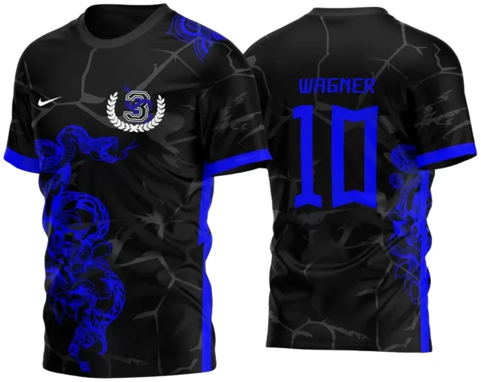 Arte Vetor Camisa Time Cobra Azul Grunge 2023