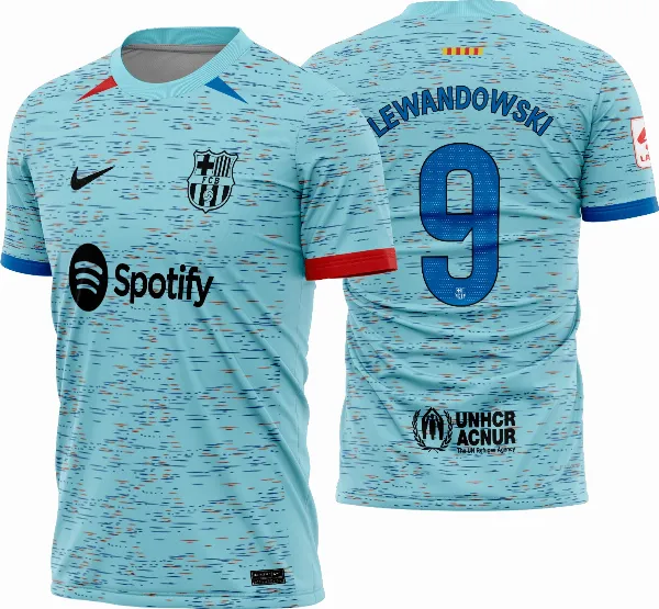 Arte Vetor Estampa Camisa Barcelona Terceira 2023 2024