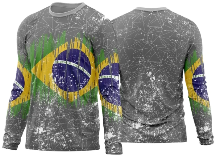 Arte Vetor Estampa Camisa Brasil Personalizada Modelo 02