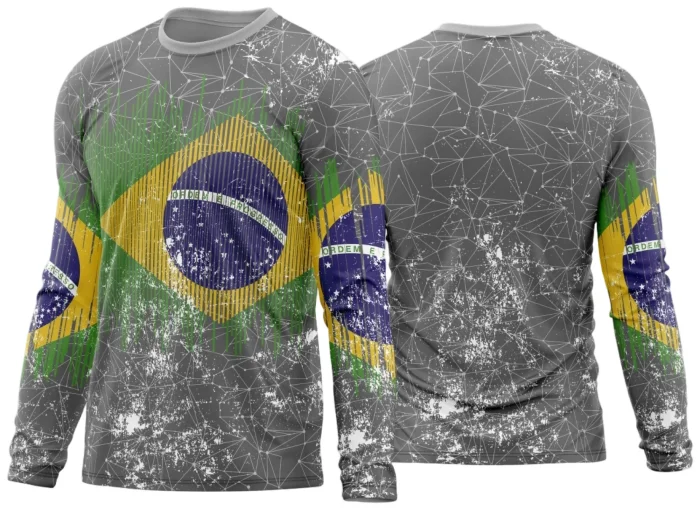 Arte Vetor Estampa Camisa Brasil Personalizada Modelo 04