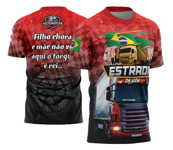 Arte Vetor Estampa Camisa Caminhão da Estrada Rota 2024 Modelo 02