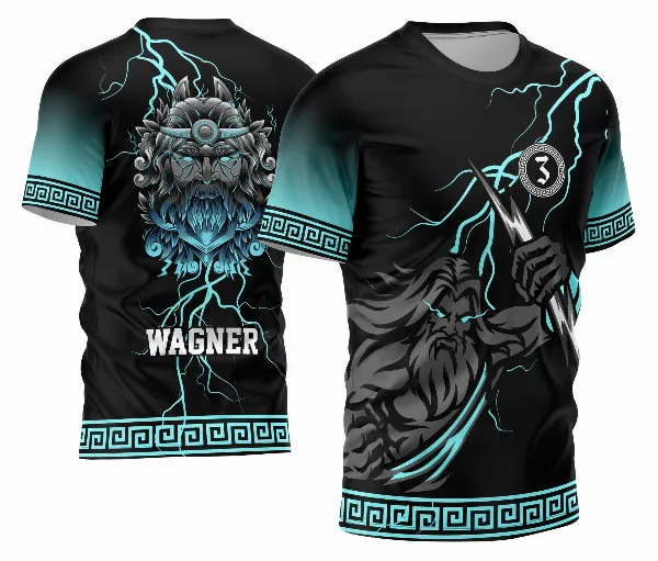 Arte Vetor Estampa Camisa TERCEIRÃO Zeus Raios 2026 Modelo 08