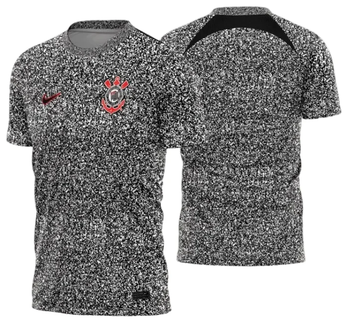 Arte Vetor Estampa Template Camisa Corinthians Pré-Jogo 2024 - 2025