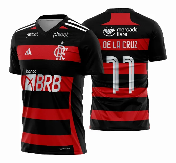 Arte Vetor Estampa Template Camisa Flamengo Titular 2024 - 2025