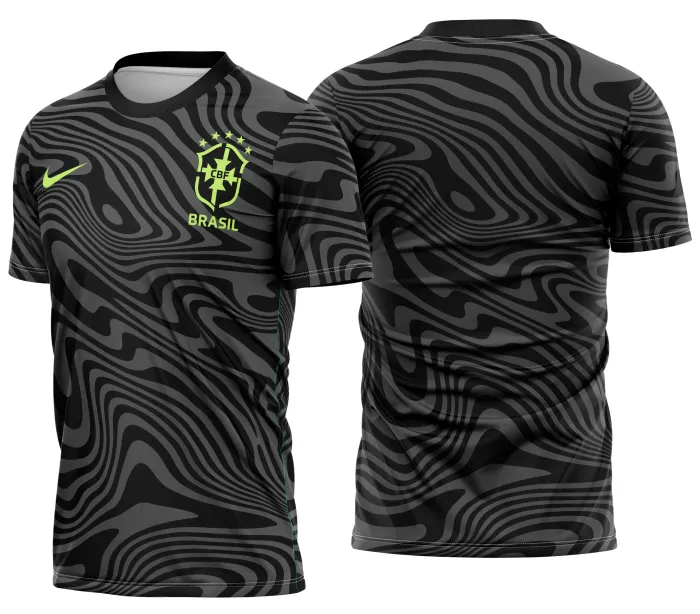 Camiseta unissex branca com logo no peito e estampa grande nas costas inspirada no Brasil Lifestyle Copa do Mundo 2026, ideal para torcer com estilo e conforto.