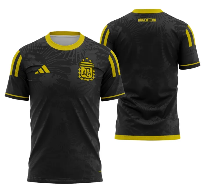 Camiseta unissex branca com logo no peito e estampa grande nas costas representando o conceito Argentina Concept 2023, ideal para quem busca estilo moderno e atitude em seu visual.