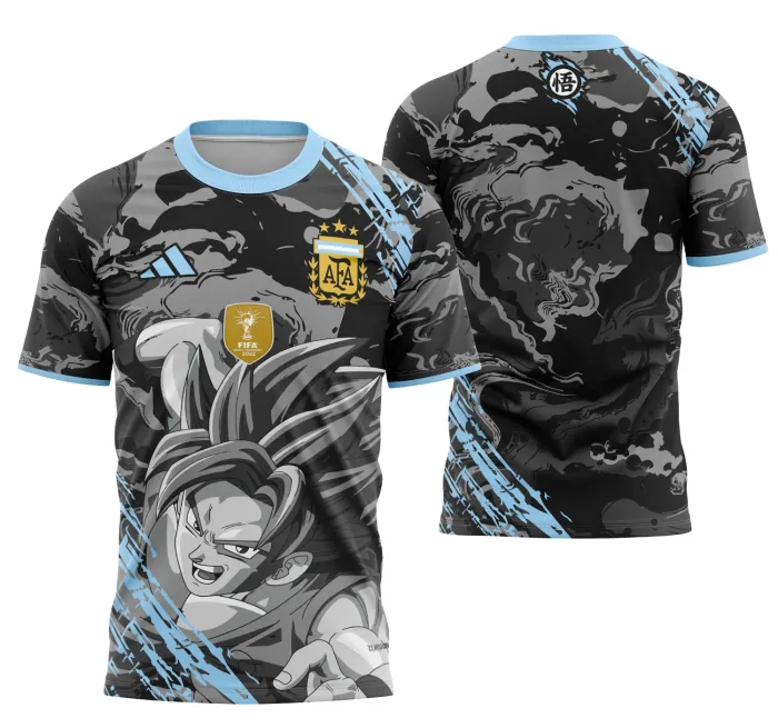 Camiseta unissex branca com logo no peito e estampa grande nas costas inspirado na Argentina Concept 2026, moderna e estilosa para torcedores e fãs.