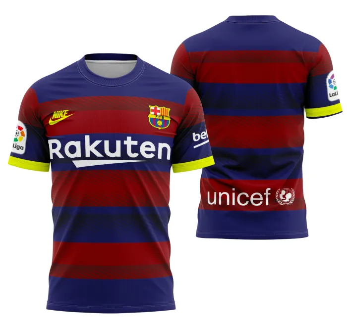 Camiseta unissex preta com logo no peito e estampa grande nas costas, inspirada no conceito Barcelona, ideal para fãs do estilo urbano moderno.