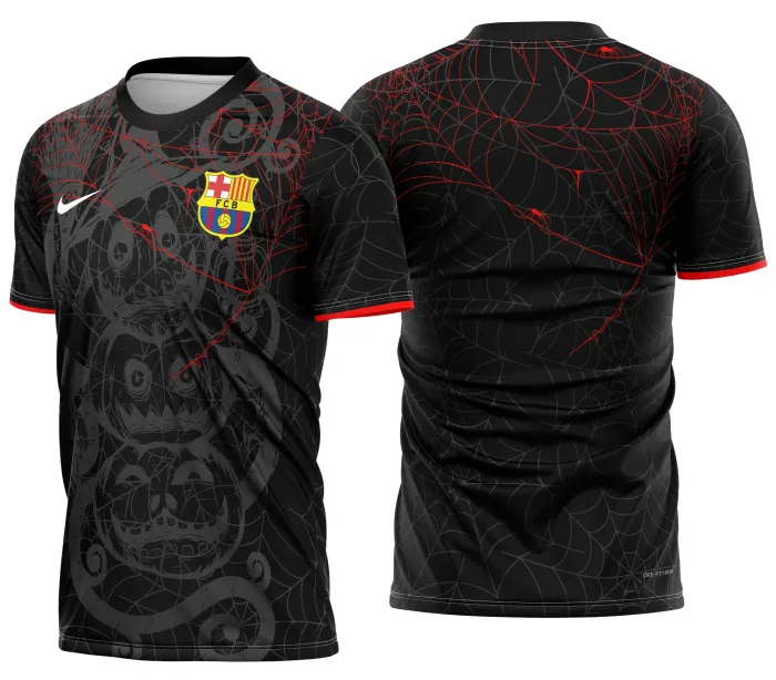 Arte Camisa Barcelona Futebol Halloween 2025