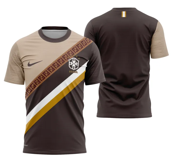 Camiseta unissex preta com logo no peito e estampa grande nas costas inspirada no tema Brasil Concept 2022 Modelo 1, ideal para quem busca estilo único e moderno.