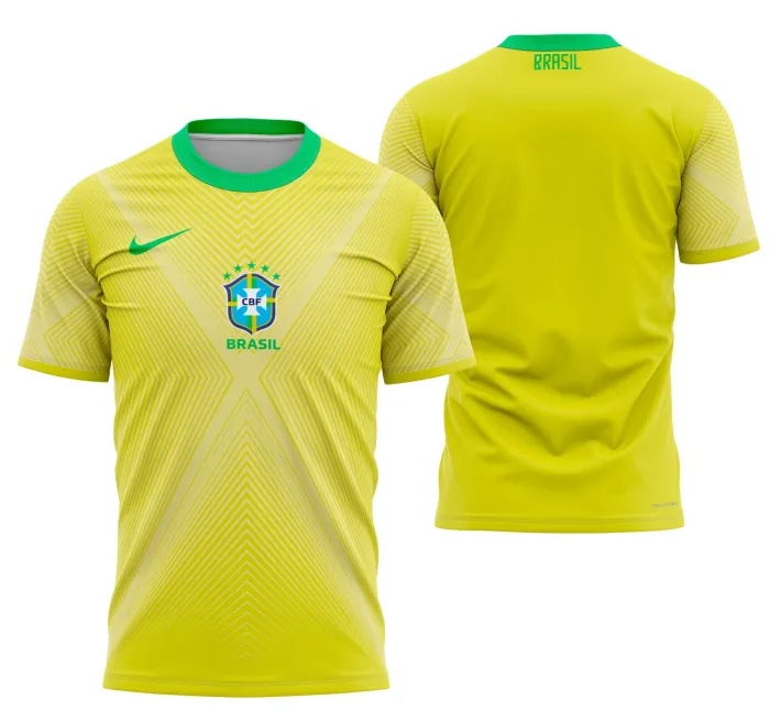 Camiseta unissex preta com logo no peito e estampa grande nas costas com tema Brasil Concept 2024, perfeita para quem valoriza estilo e identidade nacional.