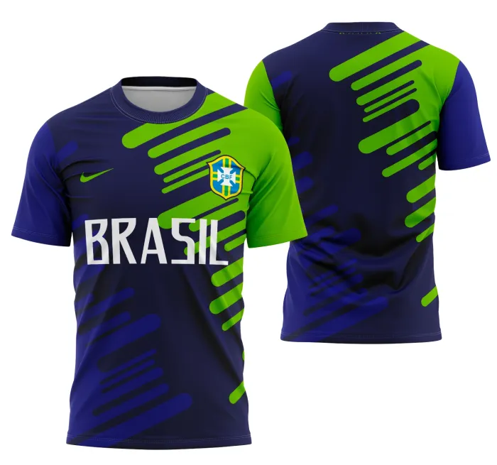 Camiseta unissex preta com logo no peito e estampa grande nas costas com tema Brasil Concept Modelo 1, ideal para quem busca estilo moderno e autenticidade nacional.