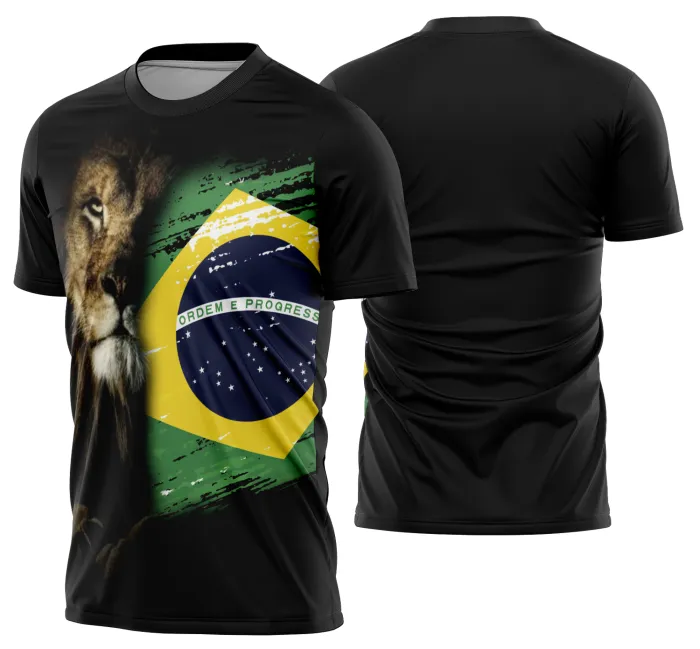 Camiseta unissex branca com logo no peito e estampa grande nas costas em tema Brasil em ritmo de Copa do Mundo 2026, ideal para torcer com estilo e paixão.