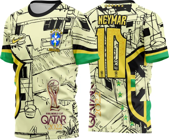 Arte Camisa Brasil Favela Qatar 2022