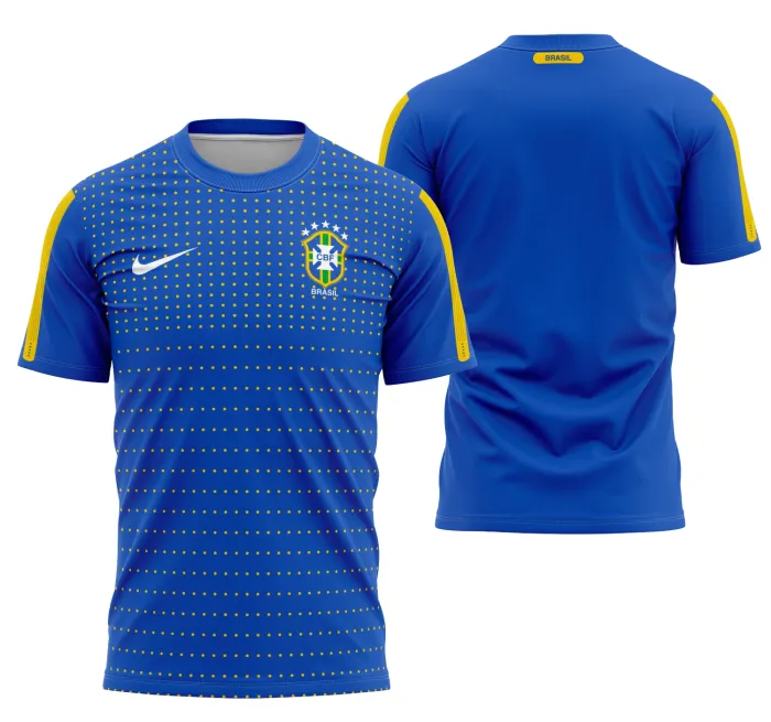 Camiseta unissex preta com logo no peito e estampa grande nas costas com o tema Brasil Visita 2010, perfeita para fãs da seleção brasileira.