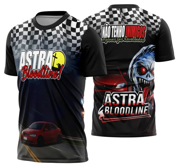 Camiseta unissex preta com logo no peito e estampa grande nas costas mostrando caminhão carreta no estilo caminhoneiro, perfeita para fãs de transporte pesado e estrada.